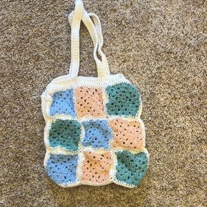 Handcrafted Crochet Tote Bag - Multicolor
